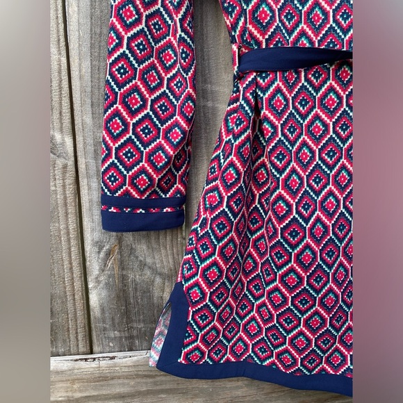 Esley Chic Pink and Navy Patterned Tunic Dress - Picture 8 of 8